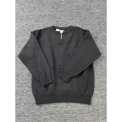 Cleanfit black small v-neck knitted sweater men's autumn and winter thickened American retro bottoming henley sweatshirt black M Collection priority b