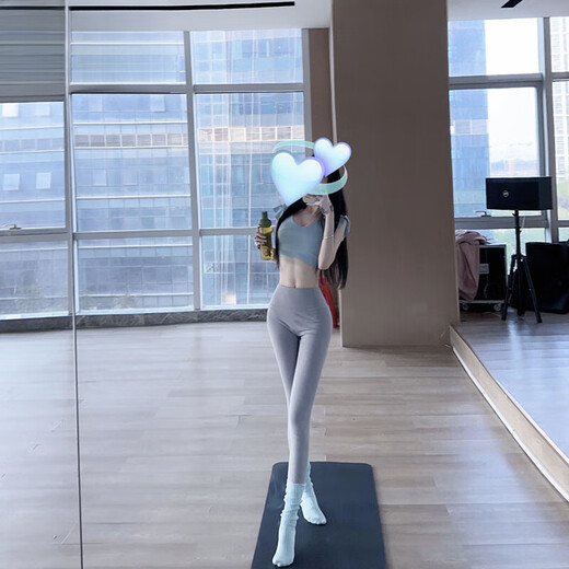 Kangaroo (DAISHU) high-looking yoga clothing suit for women 2025 new high-end Pilates training vest summer fitness clothing top suit light blue top + light gray pants M (95-105Jin Jin equals 0.5 kg)