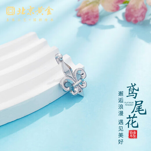 Beijing Gold Trading Center Co., Ltd. platinum pendant pt950 elegant iris pendant for women for girlfriend and wife's birthday, about 2.94g