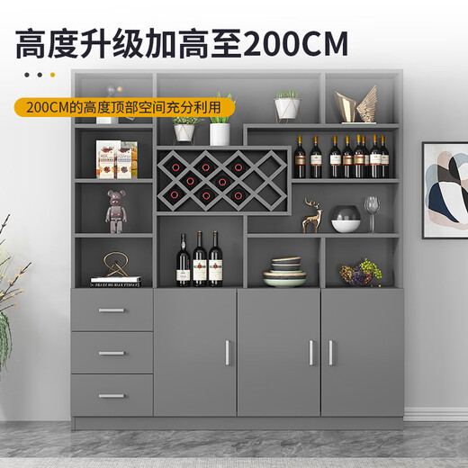 Zhong Zhang Gui wine cabinet living room wall-mounted simple modern partition cabinet entrance storage cabinet wine rack storage rack wine storage cabinet customized 160 gray + stone pattern door including entry + installation thickened plate
