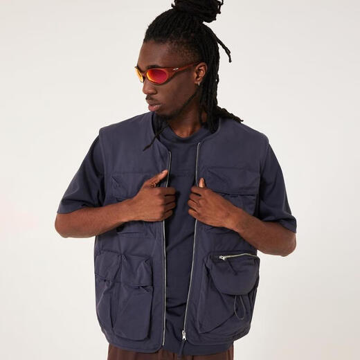 OAKLEY Men's Vest Warm Windproof Workwear Nylon Outdoor Cycling Vest Casual Graphite One Size | SMALL