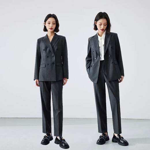 Lady Bird blazer, women's workplace high-end interview formal wear, small professional suit TZ03 black suit + slightly turned trousers, spring and autumn style M - suitable for 94-104 Jin Jin equals 0.5 kg and can be worn