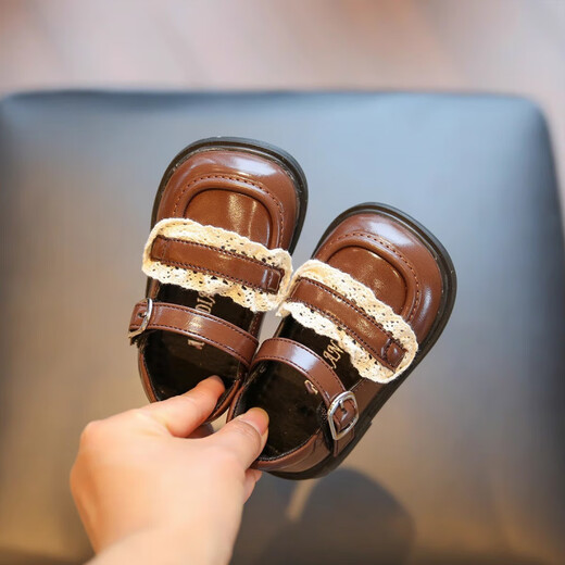 Tyrannis Yangma recommended 2025 new spring and autumn girls toddler shoes infant soft sole non-slip baby girl lace millet white 15_inner length 12cm