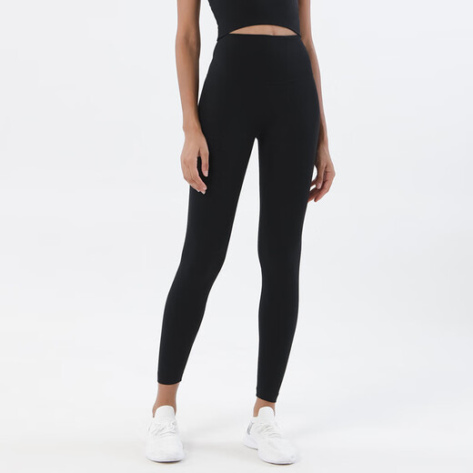 ALO YOGAalo European and American high-waist hip-raising high-elastic nude series no T-line sports tight Pilates fitness yoga pants nine points black S