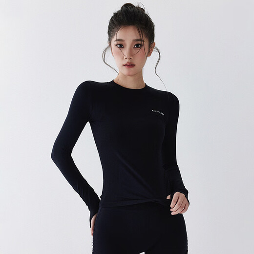 Tights Women's Tops Yoga Wear Tops Women's Tight Slimming Sports Long Sleeves Breathable Quick-Drying Running Pilates Special Black M