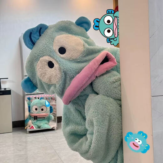 Cute Cartoon Coral Fleece Nightgown Melody Jade Dog Autumn and Winter Flannel Pajamas Home Clothes Set Warm Women Ugly Fish Hanton One-piece Nightgown M Recommended Height 145-160cm