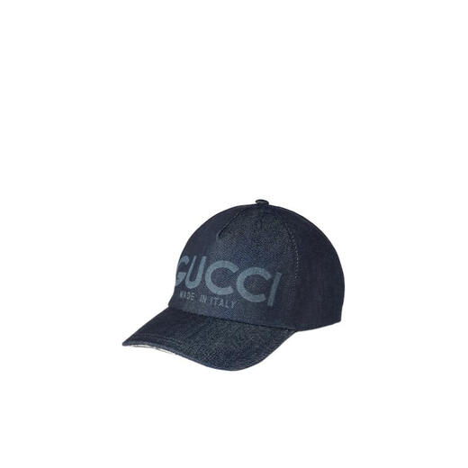 Gucci (GUCCI) women's hat sun protection cotton denim daily street baseball cap fashion black M