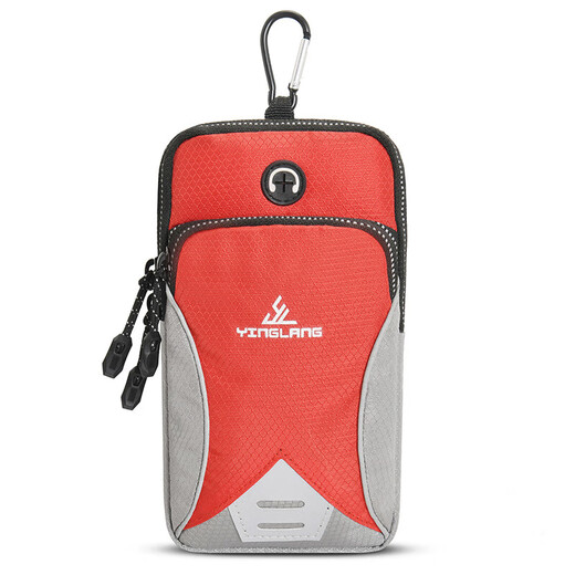 Junkis outdoor mountaineering bag shoulder strap hanging bag mobile phone bag multi-functional shoulder crossbody bag universal wrist bag running sports bag red