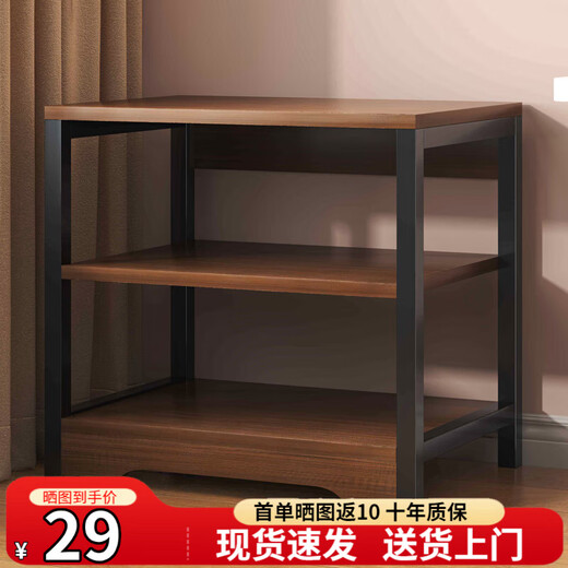 Litai rack floor-standing storage rack multi-functional all-in-one wall storage cabinet shelf multi-layer kitchen storage cabinet shelf recommended by the store manager 3-layer black oak color 48*60