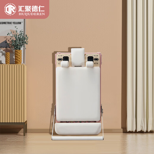 OTHER/Other Pilates large equipment Aluminum alloy core bed Foldable small white bed for home yoga studio The same five-piece gourd Pink bed body + white PU leather + domestic carbon spring steel wire