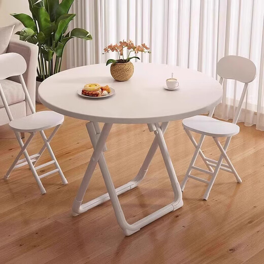 Folding table dining table for home outdoor dining square table balcony round table portable dining table simple set table and chair combination small 2-3 person white 60cm square table