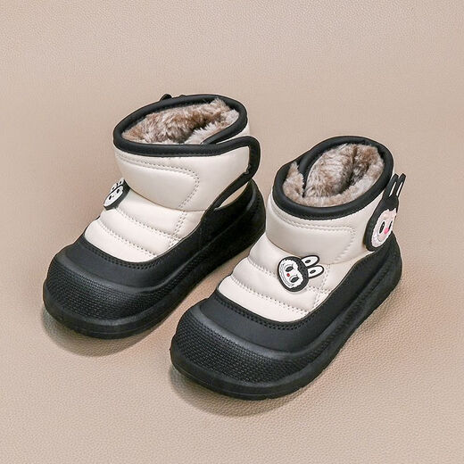 Girls' Snow Boots 2025 Winter New Boys' Shoes Plus Velvet and Thickened Antifreeze Cotton Shoes for Baby Girls Children's Boots Brown丨Upgraded Version 28 Size 17.0cm Inner Length