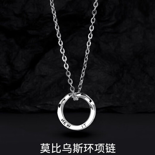 Mobius necklace men's trendy brand versatile sense niche high-end men's chain men's sweatshirt chain side chain