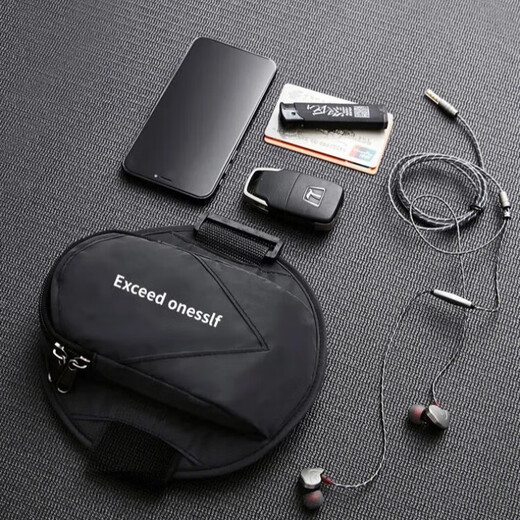 RU FENG Nufeng running mobile phone carrying artifact sports arm bag for mobile phone ultra-thin new outdoor wrist bag for men reflective black suitable for mobile phones within 6.5 inches