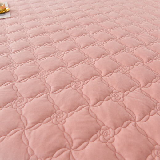Mercury Series Home Textiles European Light Luxury Class A Baby Velvet Quilted Bed Skirt Single Piece Thickened Milk Coral Velvet Lace Bed Pink Jade Single Bed Skirt 120cm*200cm