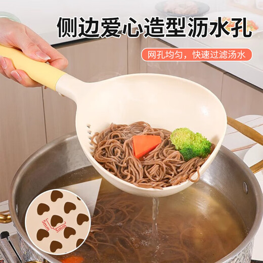 Silicone two-in-one colander for household dumplings and noodles, food grade high temperature resistant soup spoon, filter colander, two-in-one colander, 1 pack, random colors