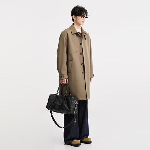 Piaget Zall Goose Down Liner Marken Lapel Mid-Length Windbreaker Men's 2025 Autumn and Winter New British Commuting Jacket Men Moon Night Black Graphene / Goose Down Liner Removable L (175)