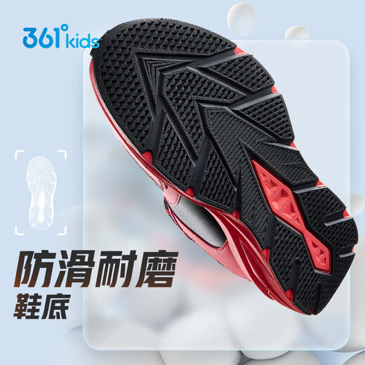 361 Children's Cotton Shoes 2025 Winter Men's and Women's Small, Medium and Large Children's Leather and Velvet Warm and Flexible Sports Running Shoes Red 35