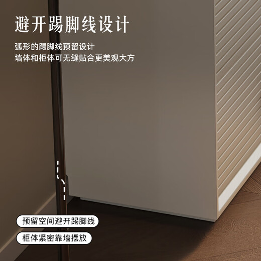 Pinyou French Master Bedroom Extremely Narrow Dressing Table and Cabinet Integrated Small Apartment High-Level 30cm Ultra-Thin Bedside Retractable Dressing Table Upgraded Model - ENF Grade Solid Wooden Board 1 Meter Dressing Table + 1.2 Meter Six Drawer Cabinet + Makeup Stool