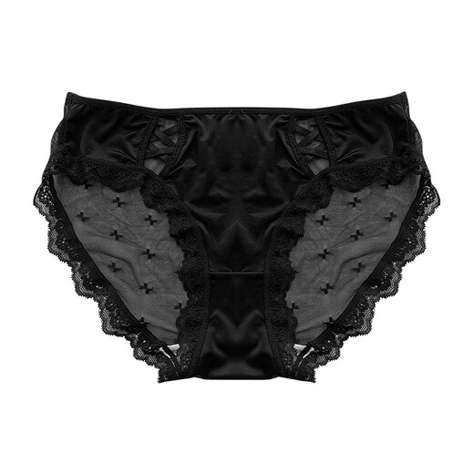 Universal White Moon Beauty French Panties Girls Sexy Lace Pure Desire Briefs Breathable Girls Pure Black One Size