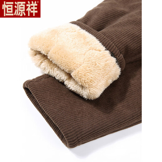 Hengyuanxiang middle-aged and elderly corduroy women's autumn and winter cotton pants with velvet and thickening for grandma plus size mother lamb velvet warm pants black (thick and velvet) 6XL recommended 160-180Jin Jin equals 0.5 kg