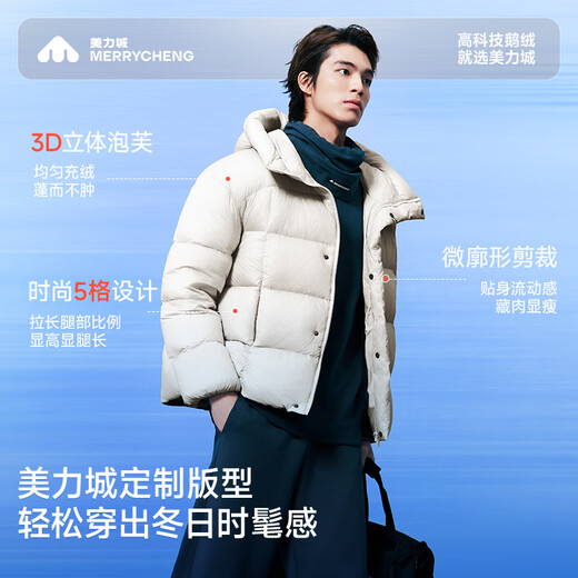 Meili City Tan Jianci doudoune courte du même style veste pour femme 90 % duvet d'oie chaud cygne léger bouffée chaude 156 streamer argent M recommandé 50-60 kg