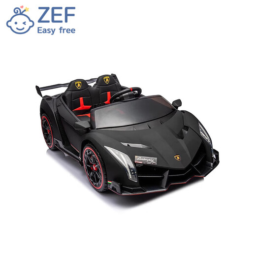 EZF Lamborghini children's electric car four-wheel sports car remote control male and female children's first birthday gift painted red
