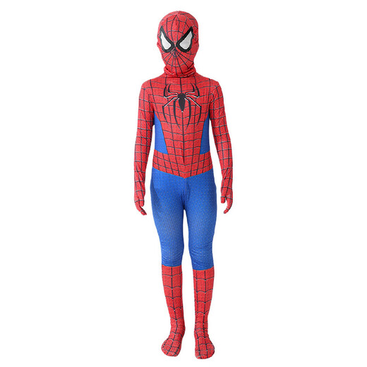 European and American Halloween costumes children's black Spider-Man jumpsuit adult Miles tights co Heroes Expedition mesh style one size 110