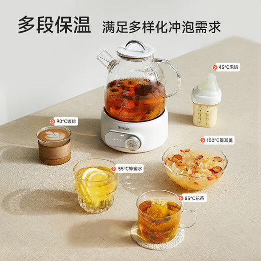 Ankale health pot 1L all-glass body thermostatic pot 0 coating 0 glue office fully automatic multi-function teapot flower teapot kettle comes with filter AJL-YS15