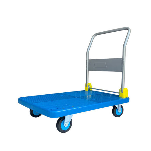 Pickup Cat silent flat trolley household push-pull trolley folding trailer pull truck four-wheel express trolley pull trolley black - industrial grade super heavy duty 120x68 oversized 6 wheel model 1600Jin Jin is equal to 0.5 kg