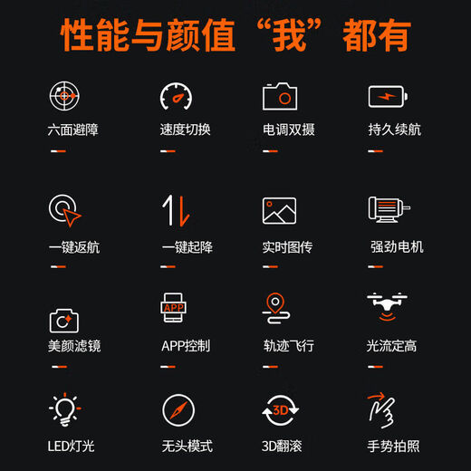 JJRC Remote Control Plane Intelligent Aerial Photography Entry-level HD Super Stable Drone Boy Children's Day Toy Aircraft A263 Electronically Controlled Dual Camera + Six-Side Obstacle Avoidance Single Power + Free Spare Fan Blade + Free Storage Bag + Warranty