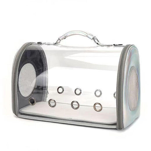 猫包透明外出便携包车载猫咪透气太空舱宠物背包手提斜挎猫笼子 蓝色大号（送绒垫+肩带） 适合10斤内狗狗15斤猫咪