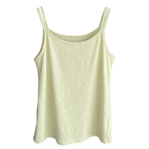White cotton and linen camisole women's summer new ice silk loose belly-covering bottoming top black double shoulder straps S recommendation-Jin Jin is equal to 0.5 kg