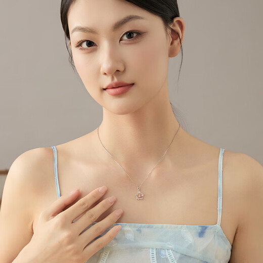 Beijing Gold Trading Center Co., Ltd. platinum necklace pt950 Mobius star pendant clavicle chain birthday Valentine's Day gift for girlfriend and wife about 1.6g