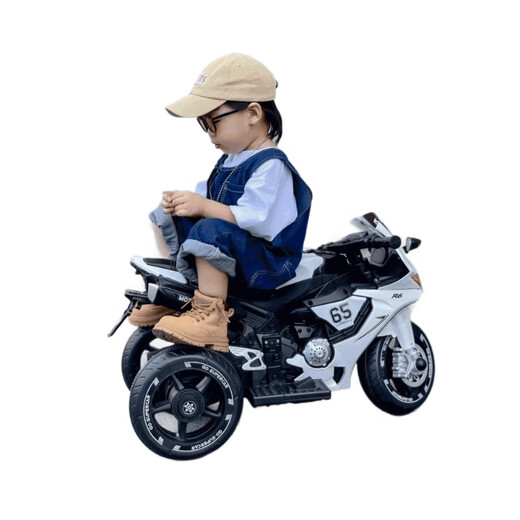 Dianmai can sit on people 1-5 years old, charging remote control children's electric motorcycle tricycle for boys and girls, toy car, high-grade gray - small battery - single drive - music and lighting