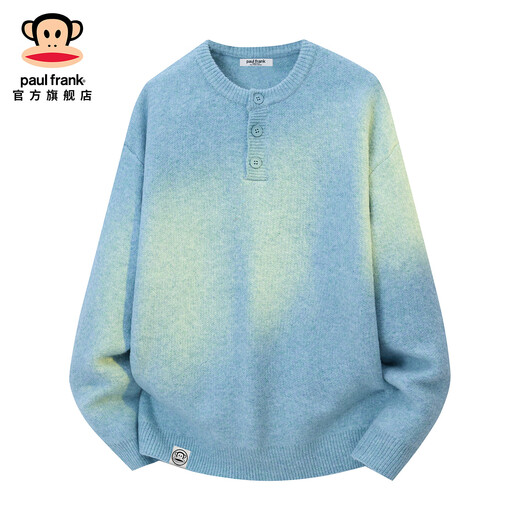 Big Mouth Monkey (paul frank) lazy style sweater for men in autumn and winter new trendy brand loose sweater warm henley collar casual bottoming shirt top black gray official authentic S recommended 90-115Jin Jin equals 0.5 kg