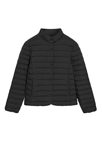 Massimo Dutti Especial Nueva Temporada 2026 Chaqueta de plumón corta con cuello levantado estilo viajero versátil y minimalista para mujer 06761303 Negro M (170/92A)