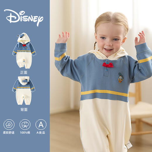 迪士尼婴儿衣服新生儿连体衣春秋款满月宝宝0-3个月百天睡衣秋冬季90