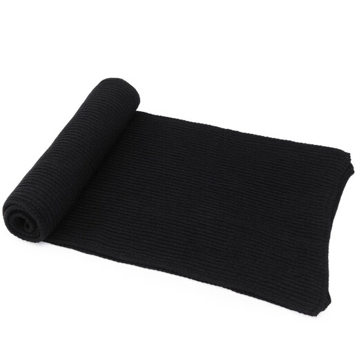 Scarf men's winter high-end solid color warm men's wool knitted scarf winter women's neck scarf hot sale in stock black 160-180cm