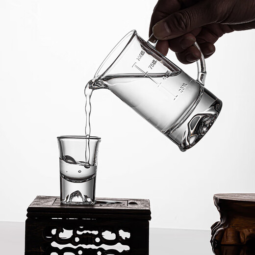 Glass white wine cup wine dispenser set household Guanshan small wine cup commercial wine set 2 two with scale 100ml wine cup Guanshan white wine cup 6 pieces 20ml