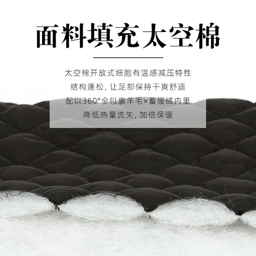 Lao Meihua sheep wool loafers winter home shoes warm and thickened comfortable non-slip fashionable soft sole black 41