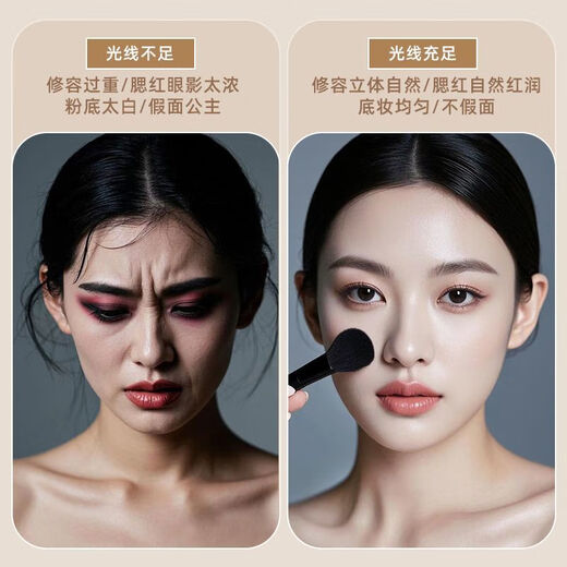 Multi-functional three-fold mirror desktop desktop led lighted makeup mirror folding mirror home dormitory supplementary light ins white large size with magnification foldable (rechargeable model 5000 mAh)*