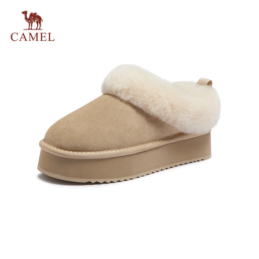 Camel (CAMEL) furry shoes for women, comfortable thick velvet high-height thick-soled snow boots L25W275117 Apricot 37