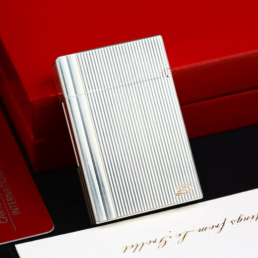Dupont (S.T.Dupont) gebraucht 95 neu S.T.Dupont Dupont aufblasbares Longsheng-Feuerzeug GATSBY Gatsby Herrenaccessoires Luxus-Geschenkkollektion Longsheng versilberte vertikale Streifen Originalverpackung 251020002
