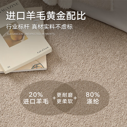 Dajiang wool bedside carpet bedroom 2025 new light luxury high-end dressing room bedside carpet 80x160cm
