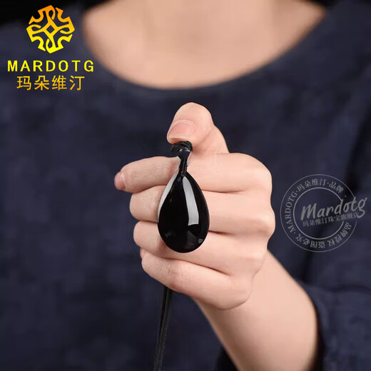 MARDOTG original black crystal pendant for men and women, hydrating water drop necklace pendant, jewelry, gift, about 40mm high