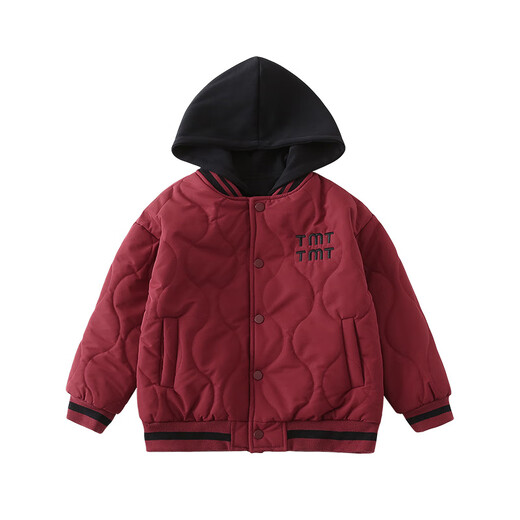 G.duck little yellow duck Chinese New Year parent-child clothing for a family of three or four, winter clothing, family clothing, festive cotton clothing, thickened jeans, mother-child clothing, TMT cotton clothing, maroon 80 cm