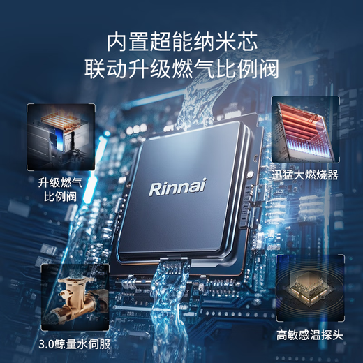 Rinnai whale ton killer whale 20L large liter gas water heater 15% national subsidy for home appliances full water servo constant temperature 20GD72 (JSQ40-GD72)