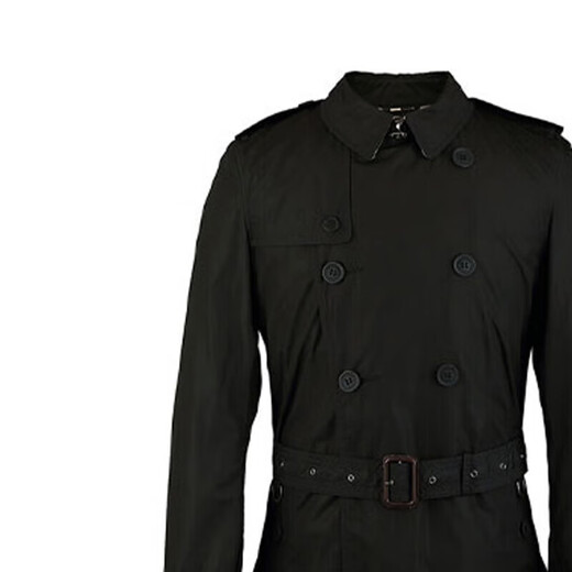 BURBERRY Новогодний подарок, однотонный двубортный ремень с лацканами, ветровка, мужской черный, черный S