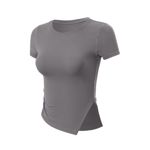 Sports short-sleeved women's 2025 new quick-drying breathable yoga clothing tops running fitness clothing Pilates training set Sweet Pear Smoothie Yellow Cool Feeling Quick-drying S S